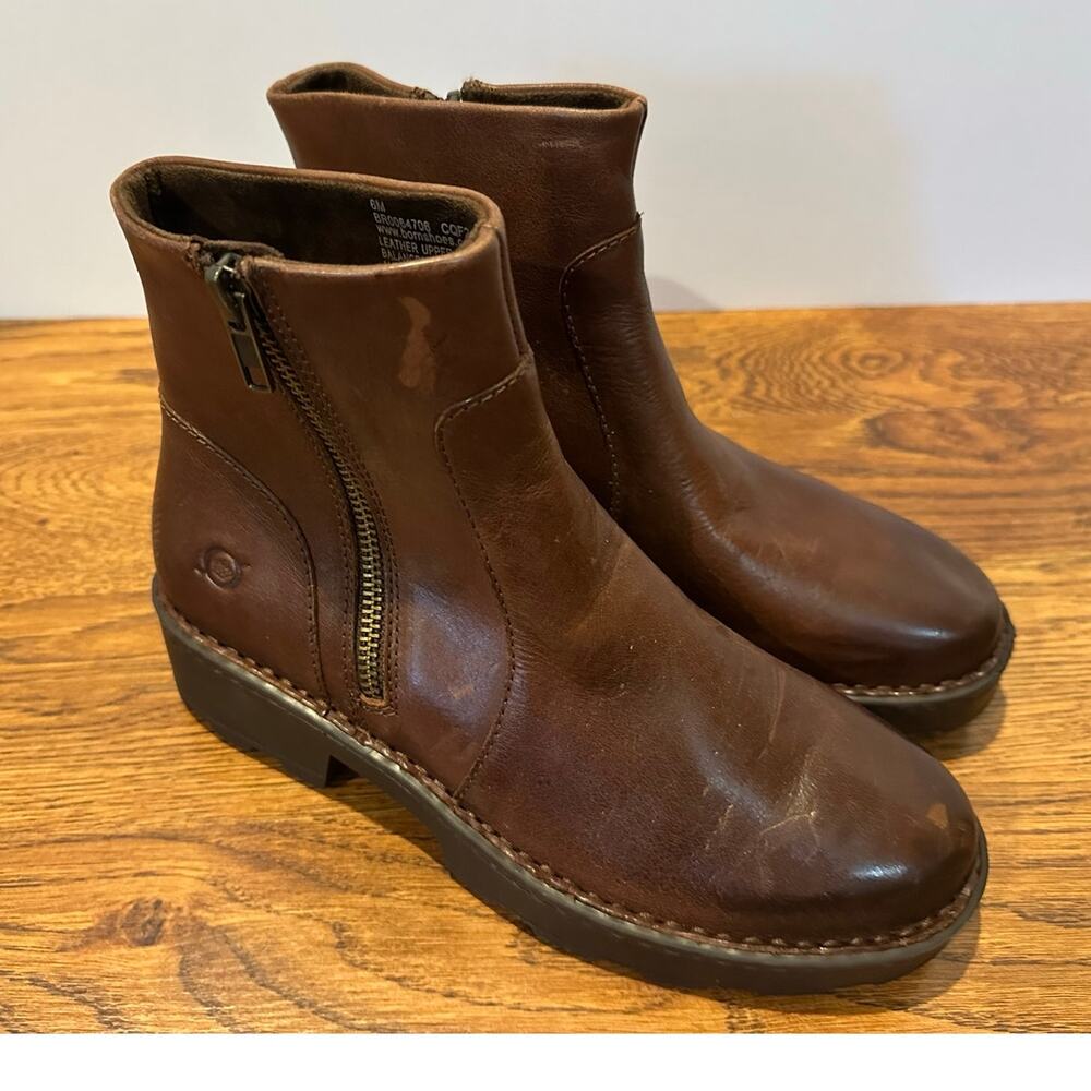 Born Women’s Tricia Handcrafted Leather Ankle Boots – Brown – Size 6M – NWOB
